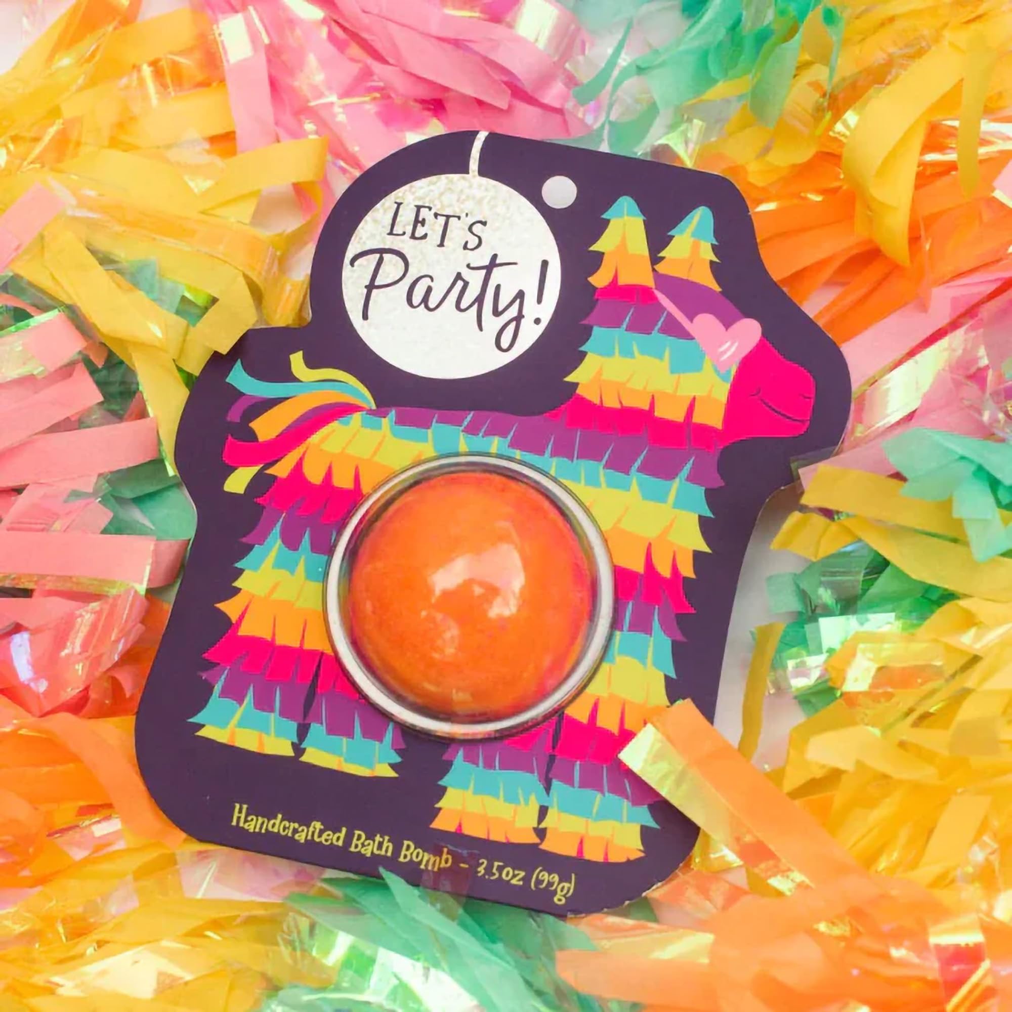 Cait + Co Relaxing Bath Bomb Giftable, 3.5 Ounce Coconut Milk Recipe, Strawberries and Jasmine Scent, Pinata - Pack of 2