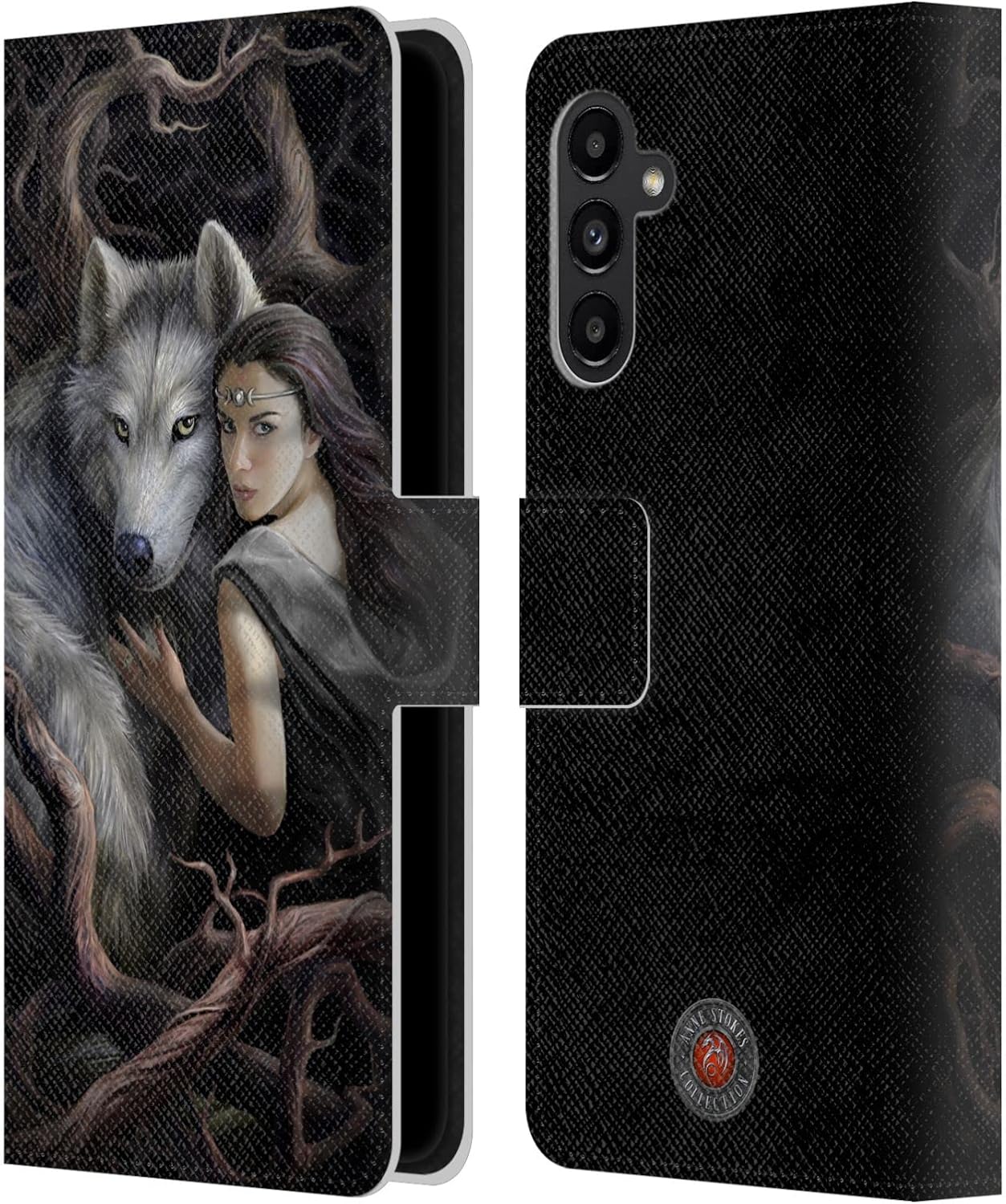 Head Case Designs Officially Licensed Anne Stokes Soul Bond Wolves 2 Leather Wallet Case Compatible with Samsung Galaxy A13 5G (2021)