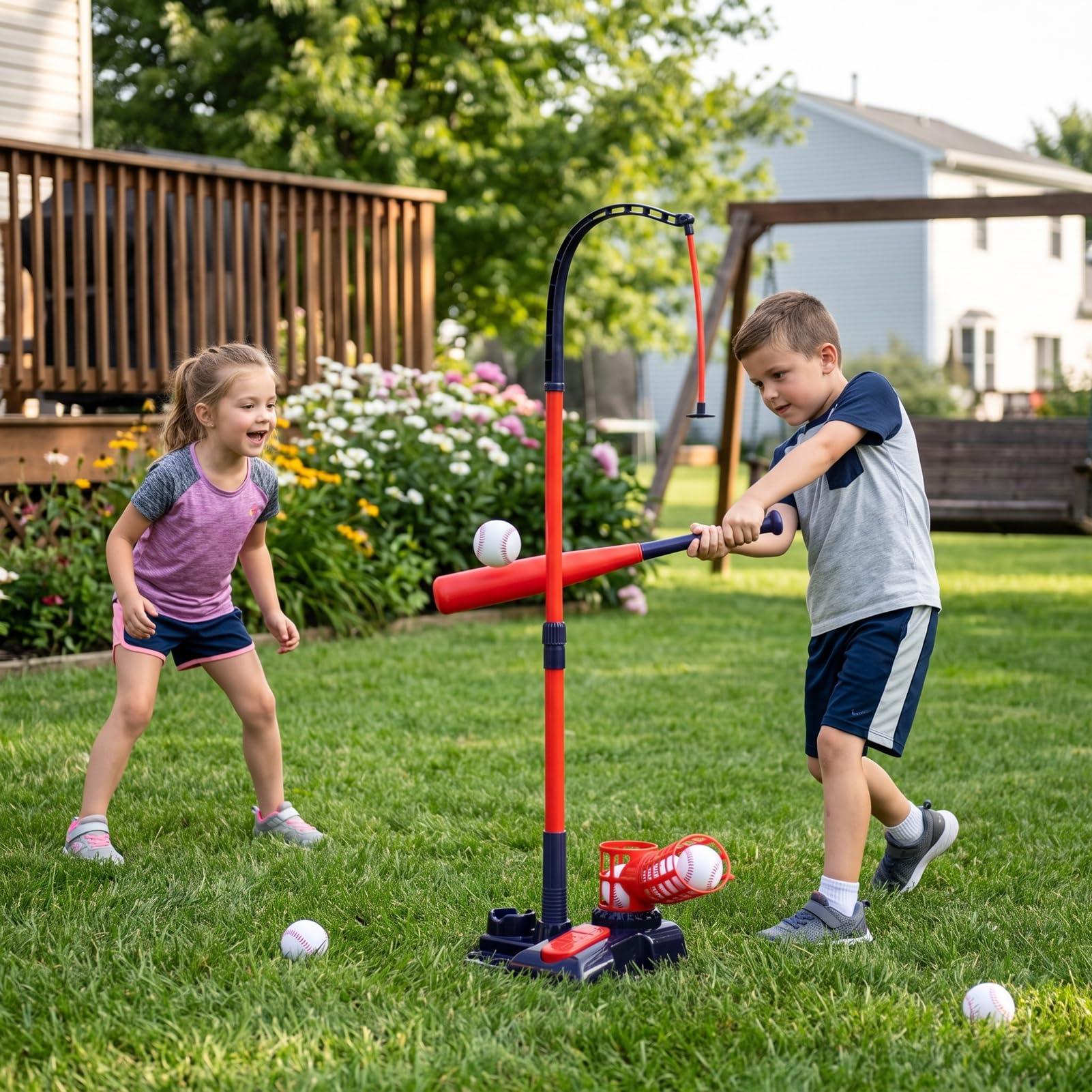 Goshyda Set de Entrenamiento de Béisbol para Niños, Máquina de Lanzamiento