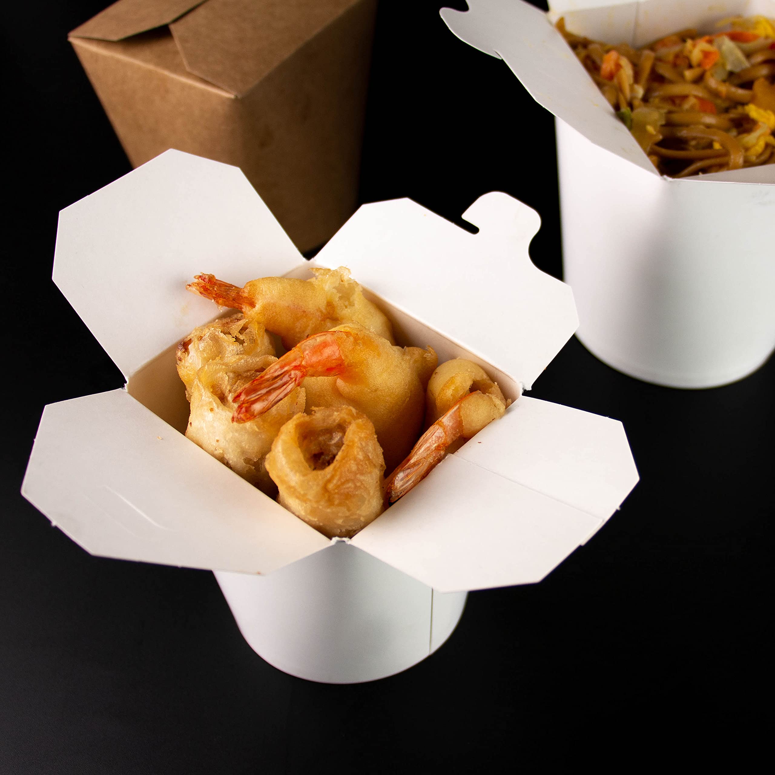 Extiff - Packung mit 50 Kartons in weißem Karton, Nudelbox für Nudeln, Pasta, Fertiggerichte, asiatische und orientalische Gerichte, Takeaway-Verkauf (480 ML)
