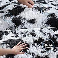 Vista 5 de Alfombra de lujo con estampado de vaca lechera de 3 x 5 pies, lindas alfombras de vaca para sala de estar, dormitorio, alfombra esponjosa de vaca