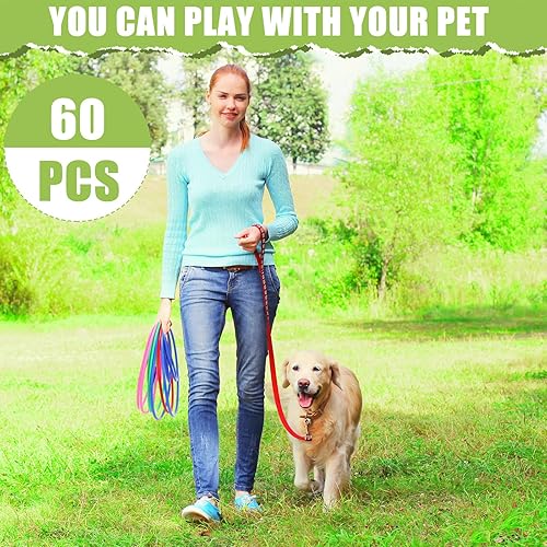 Miniatura 7 de 60 anillos de plástico grandes para lanzar anillos de carnaval multicolor para niños, juegos de práctica de velocidad y agilidad, juegos de jardín,