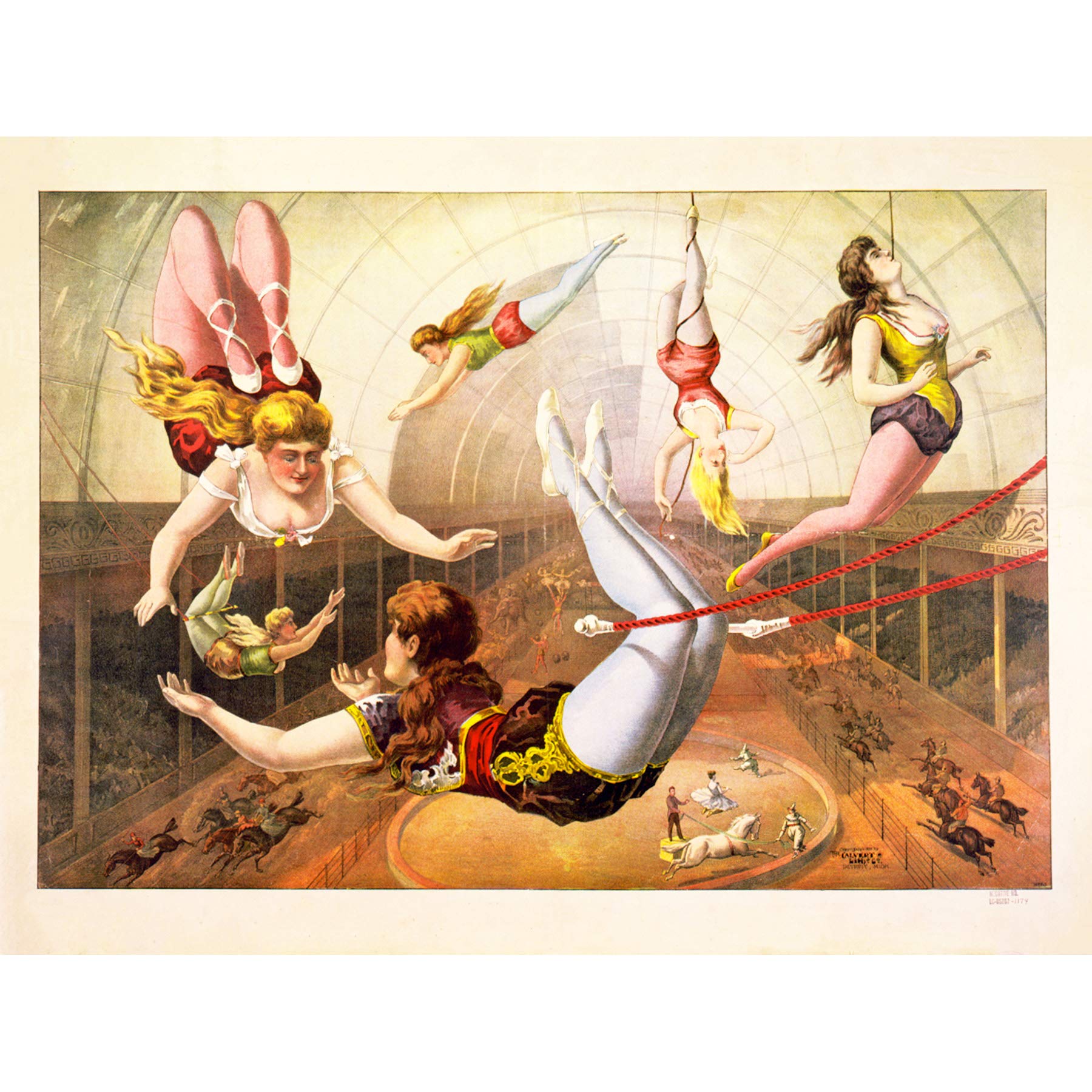 Wee Blue Coo Paintings Cultural Circus Acrobat Trapeze Act USA Art Canvas Print