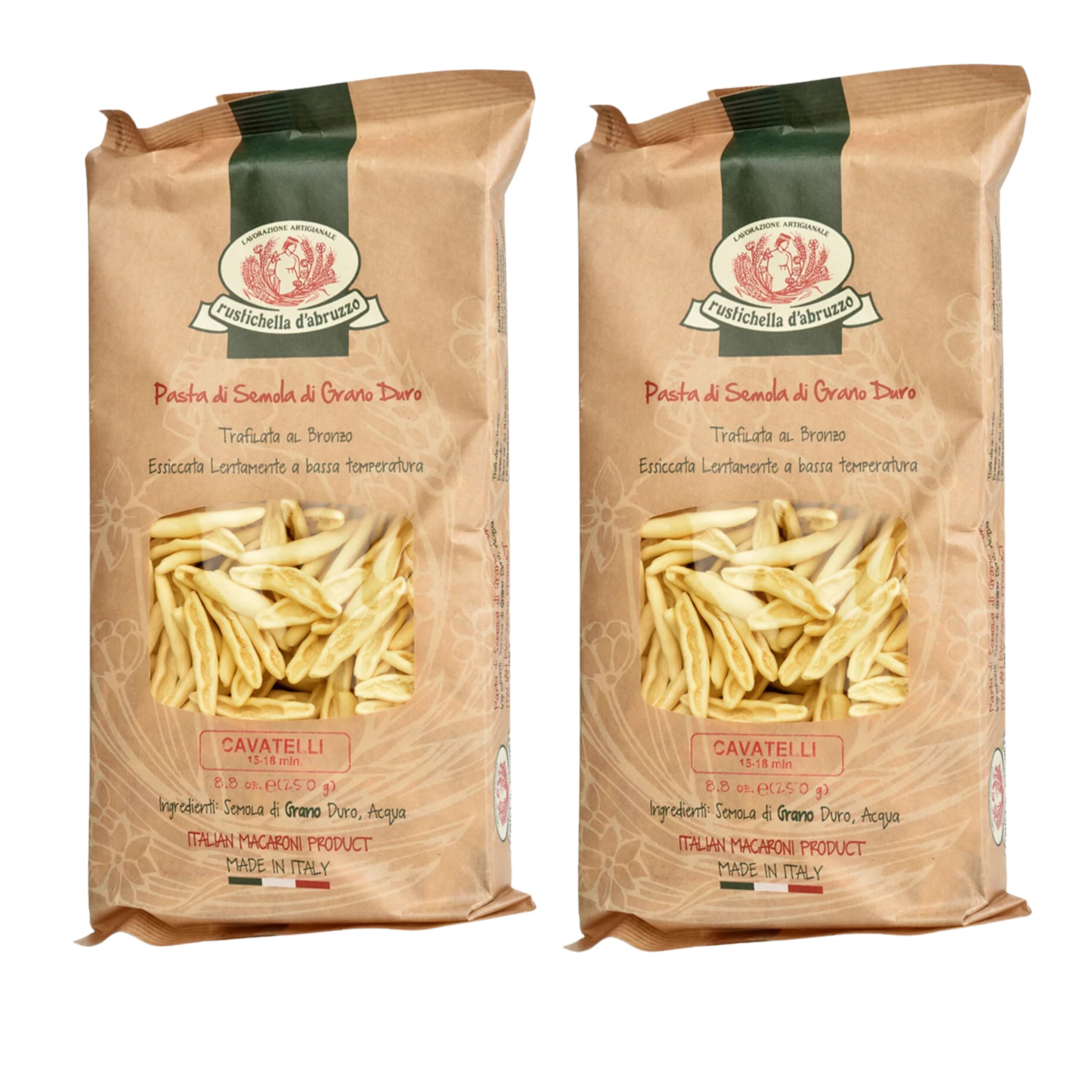 Cavatelli, Hand-Carved Pasta, Perfect for Soup & Ragù, Classic Durum Wheat from Italy, 500g, 2-Pack