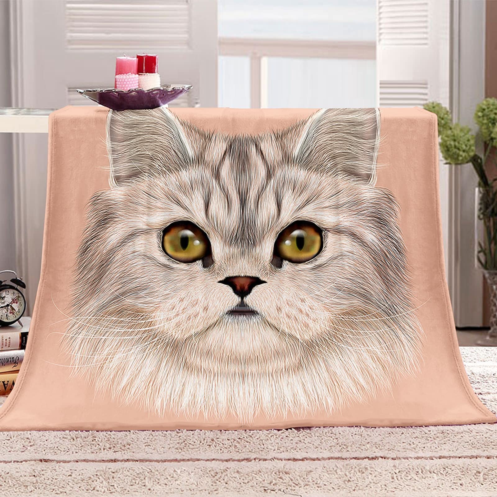 Amazon｜3D猫 毛布 ダブル ブランケット 軽量 通気 静電気対策