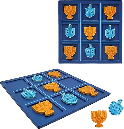 Miniatura 7 de The Dreidel Company Hanukkah Tic-Tac-Toe - Juego de 8 x 8 pulgadas, eventos de fiesta, cumpleaños, premios en el aula y mucho más (paquete de 3)