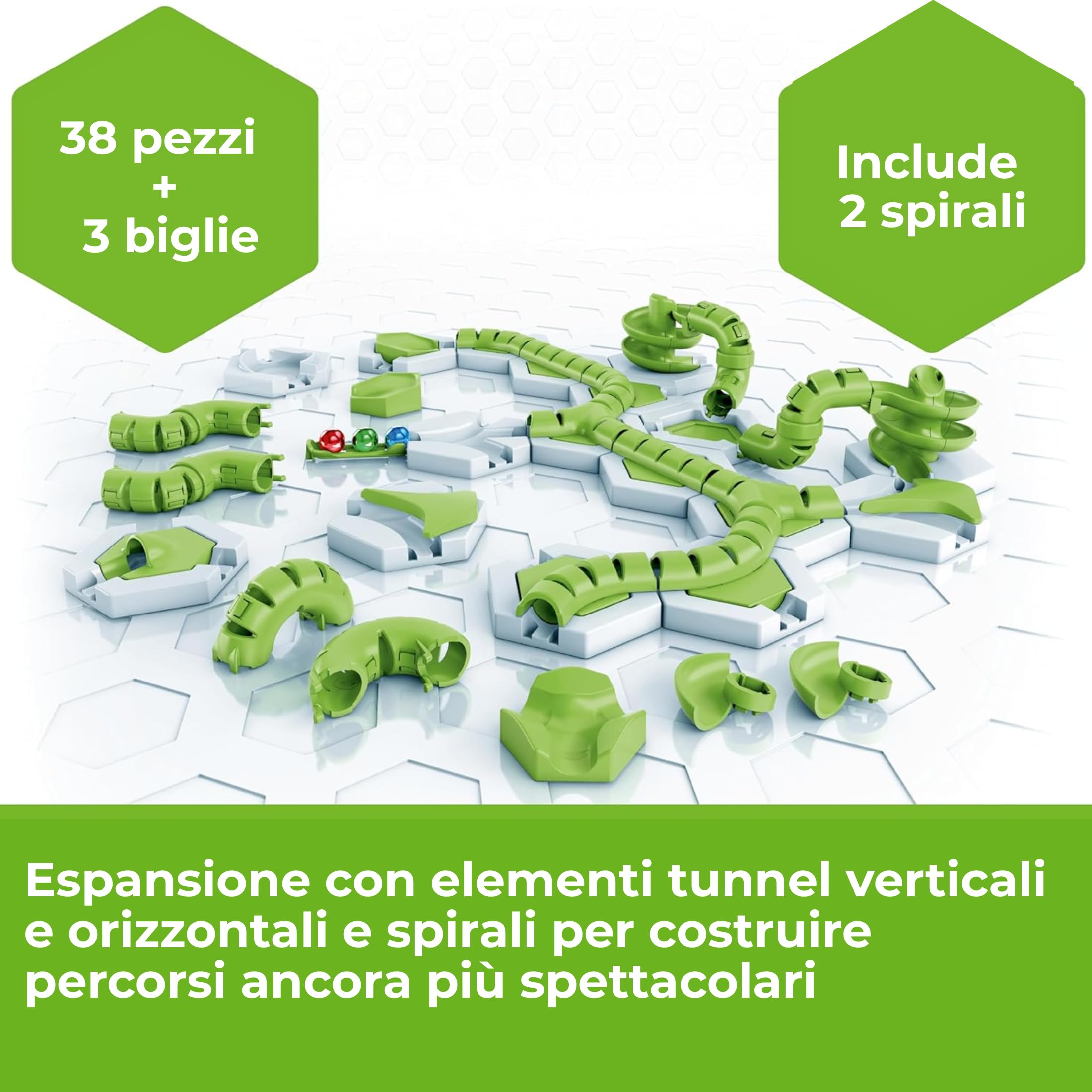 Ravensburger - Gravitrax Espansione Twirl | Pista Biglie Con 42 Pezzi | Rompicapo Bambini Con Le Biglie | Giochi Bambino 8 Anni Maschio | Giochi Per Bambini Compatibili Con Tutti I Gravitrax