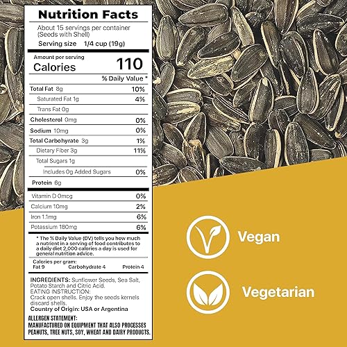 Miniatura 2 de MIXED NUTS - Semillas de girasol tostadas de Premium Orchard  Semillas de girasol originales ligeramente saladas en cáscara con sal marina, sin OMG,