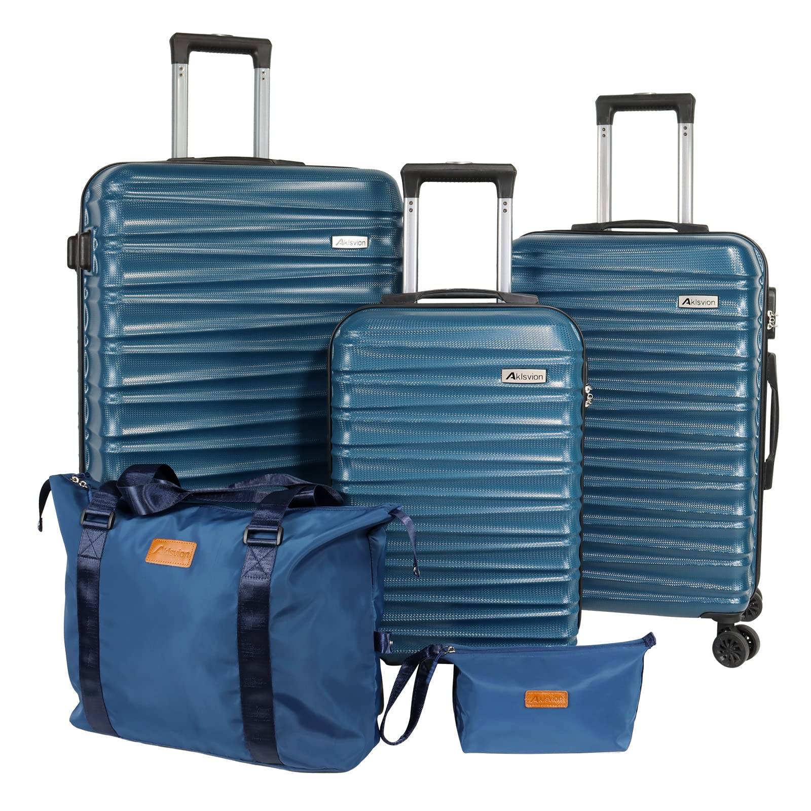 Luggage Sets 3 Piece(20/24/28)-Suitcase Set- Luggage with Wheels-PC + ABS Durable Lightweight Rotating hardshell suitcase 5PCS (Navy blue color)…… Navy 20/24/28 pulgadas