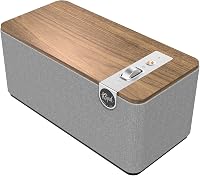 Klipsch The One Plus Walnut Bluetooth Speaker: Dual 2.25" Drivers, 4.5" Woofer, BT 5.3 40ft Range, App Control Tabletop Audio