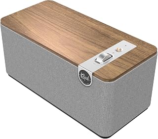 Klipsch The One Plus Walnut Bluetooth Speaker: Dual 2.25" Drivers, 4.5" Woofer, BT 5.3 40ft Range, App Control Tabletop Audio