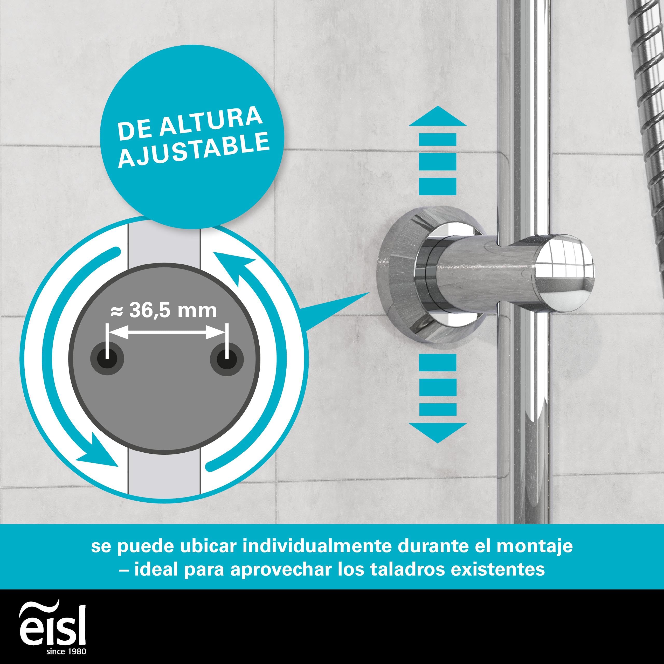 EISL Sommerregen DX1005CS-A Conjunto de ducha sin grifo, conjunto 2 en 1, ducha grande y teleducha, ducha sin grifo, kit de instalación completo, cromo