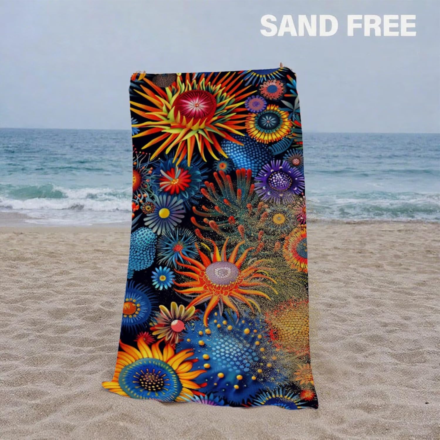 Beach Towel 100x180cm Bath Towels, Quick Dry Microfiber Towel, Sand Free, Super Absorbent, Lightweight, Compact Design, Towels for Bathroom Travel, Pool, Gym, Camping, Beach Vacation Essentials A2-465