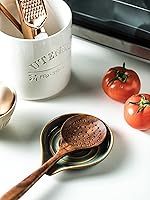 Vista 6 de Reposa cucharas para estufa, soporte para cucharas con asa para fácil agarre, decoración rústica de granja, soporte para utensilios para cucharas