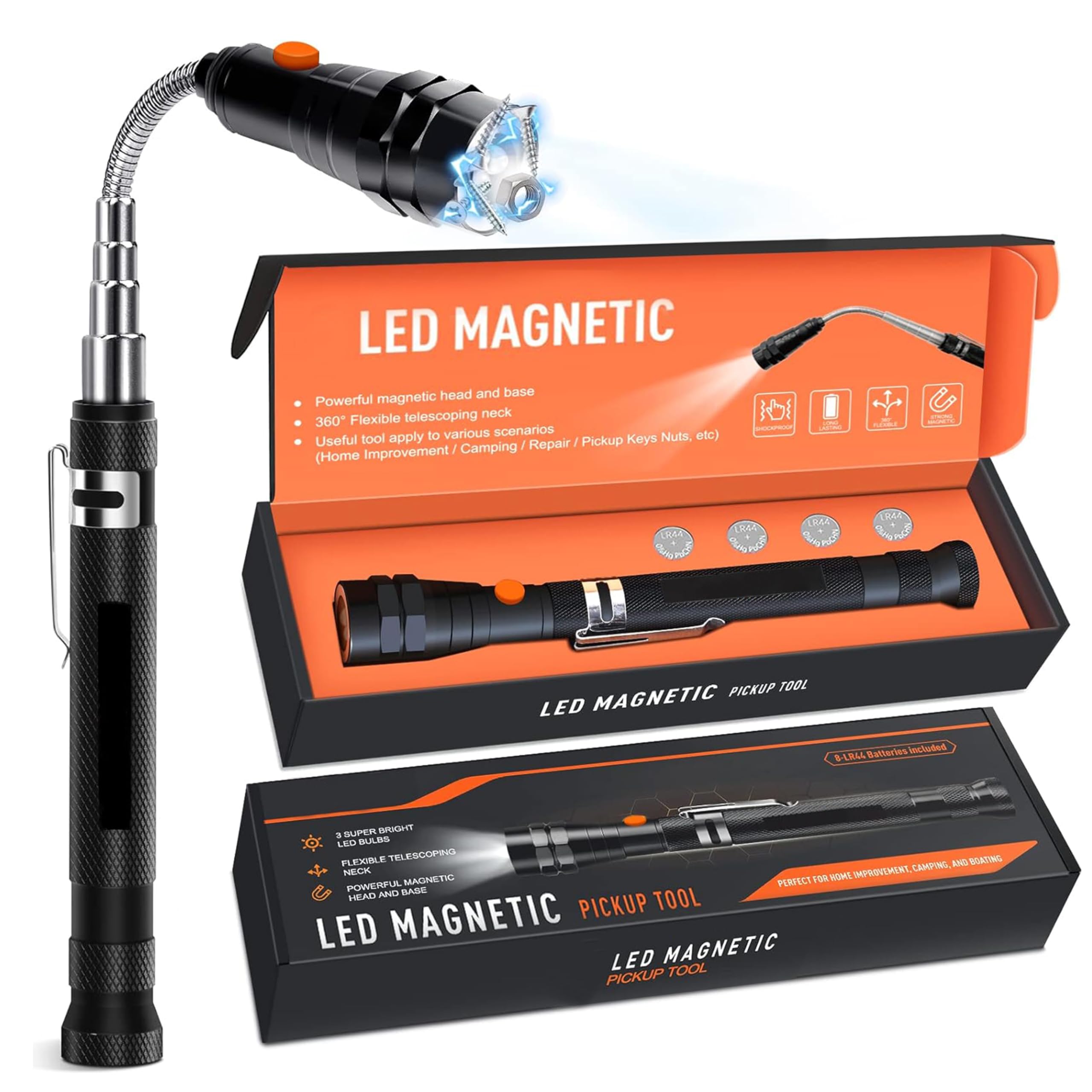 Sapgif Men's Pen C Led Magnetic Tool, Gadgets For Telescopic Magnetic Pickup Tool, Gifts For Birthday Dad, Tech Gadgets, Presents For /Husband/Boyfriend/Son