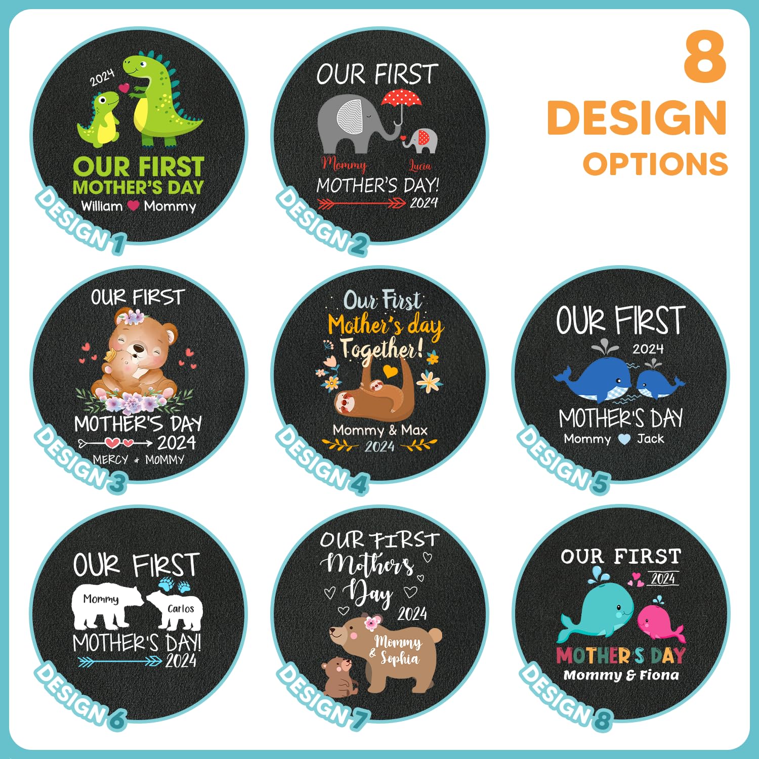 365fury Personalized First Mothers Day Giftss For New Mom, Daughter - Our First Mothers Day Matching Shirts, Baby Onesie