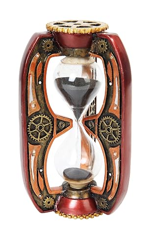 PTC 6.13 Inch Red Steampunk Inspired Sand Timer Hourglass Statue