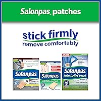 Vista 6 de Salonpas Parche para aliviar el dolor de espalda, cuello, hombros, rodilla y dolor muscular, alivio del dolor de 8 horas, 60