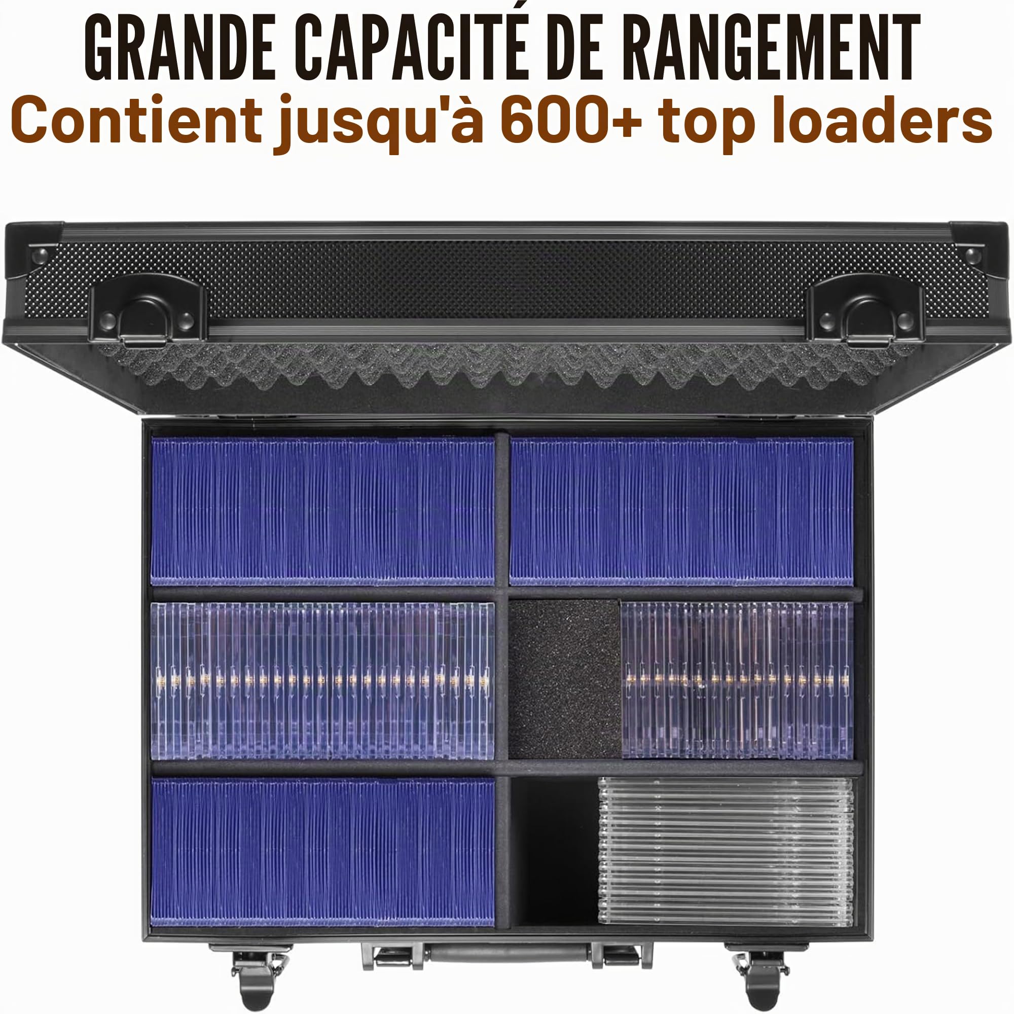 JoyHood Top Loaders Boîte de Rangement – Peut Contenir Jusqu'à 600 Chargeurs Supérieurs ou 130 + 35 pt One Touch, étui de Rangement pour Cartes de Sport, Non pour Cartes Gradées