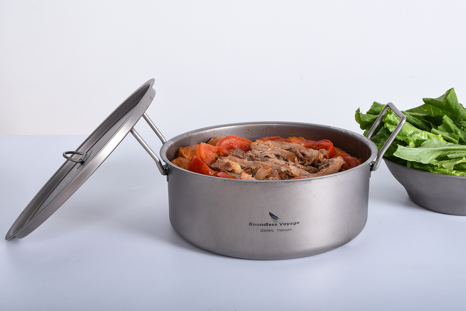 Amazon.co.jp: Boundless Voyage チタン 鍋 蓋つき 21.5cm 純