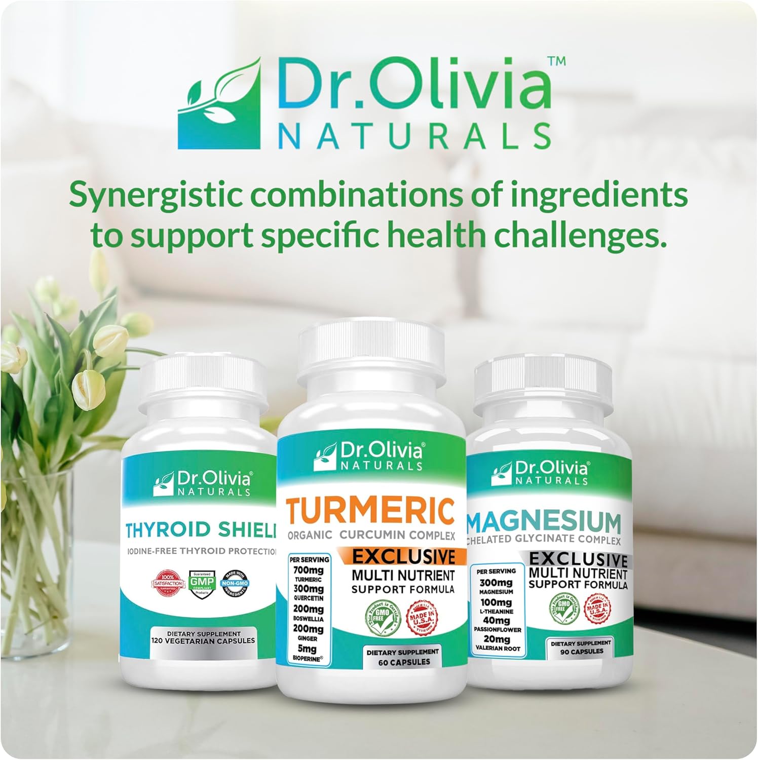 Organic Turmeric Curcumin Complex with Quercetin, Ginger and Boswellia - 60 Capsules