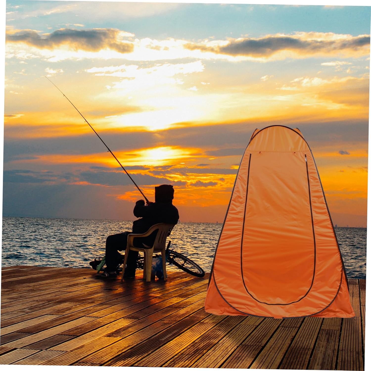 Camp Shower Tent Quick-Open Changing Room Portable Inflatable Outdoor Tent for Beach Fishing Heat Preservation