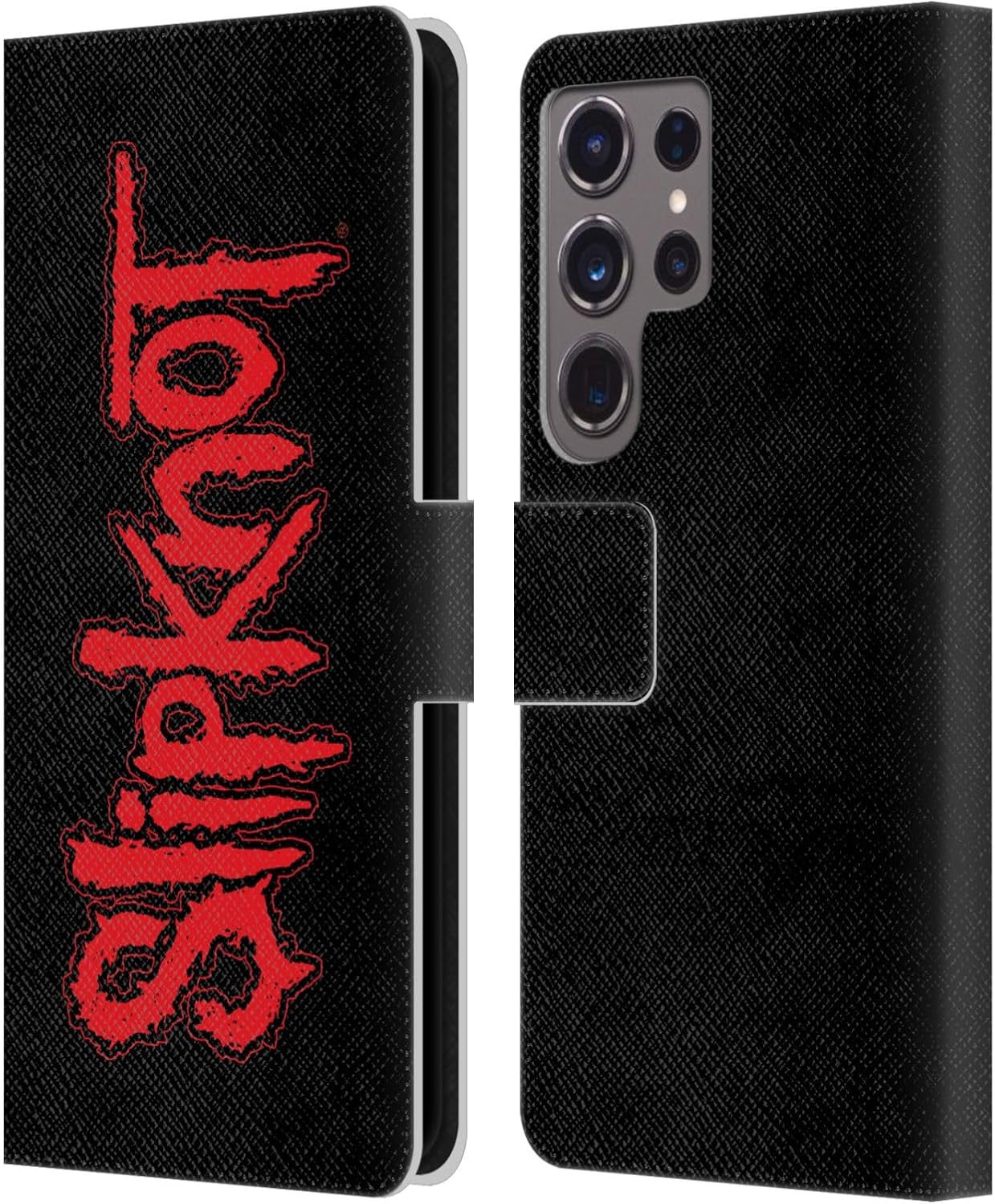 Head Case Designs Officially Licensed Slipknot Text Key Art Leather Wallet Case Compatible with Samsung Galaxy S24 Ultra 5G