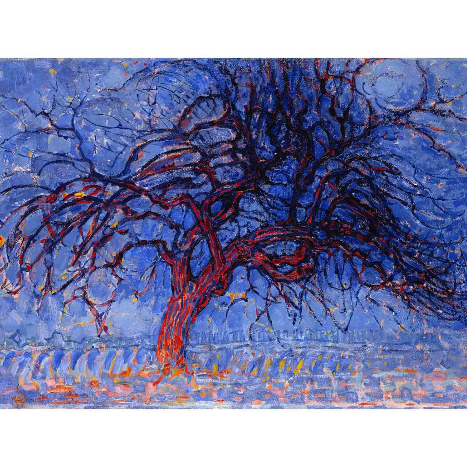 Wee Blue Coo PAINTING PIET MONDRIAN 1908 EVENING RED TREE 12X16 INCH ART PRINT POSTER HP2416