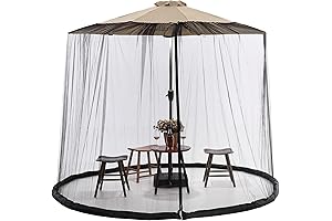 Sansbug 10FT Mosquito Net for Patio Umbrella, Polyester Outdoor Screen Tent