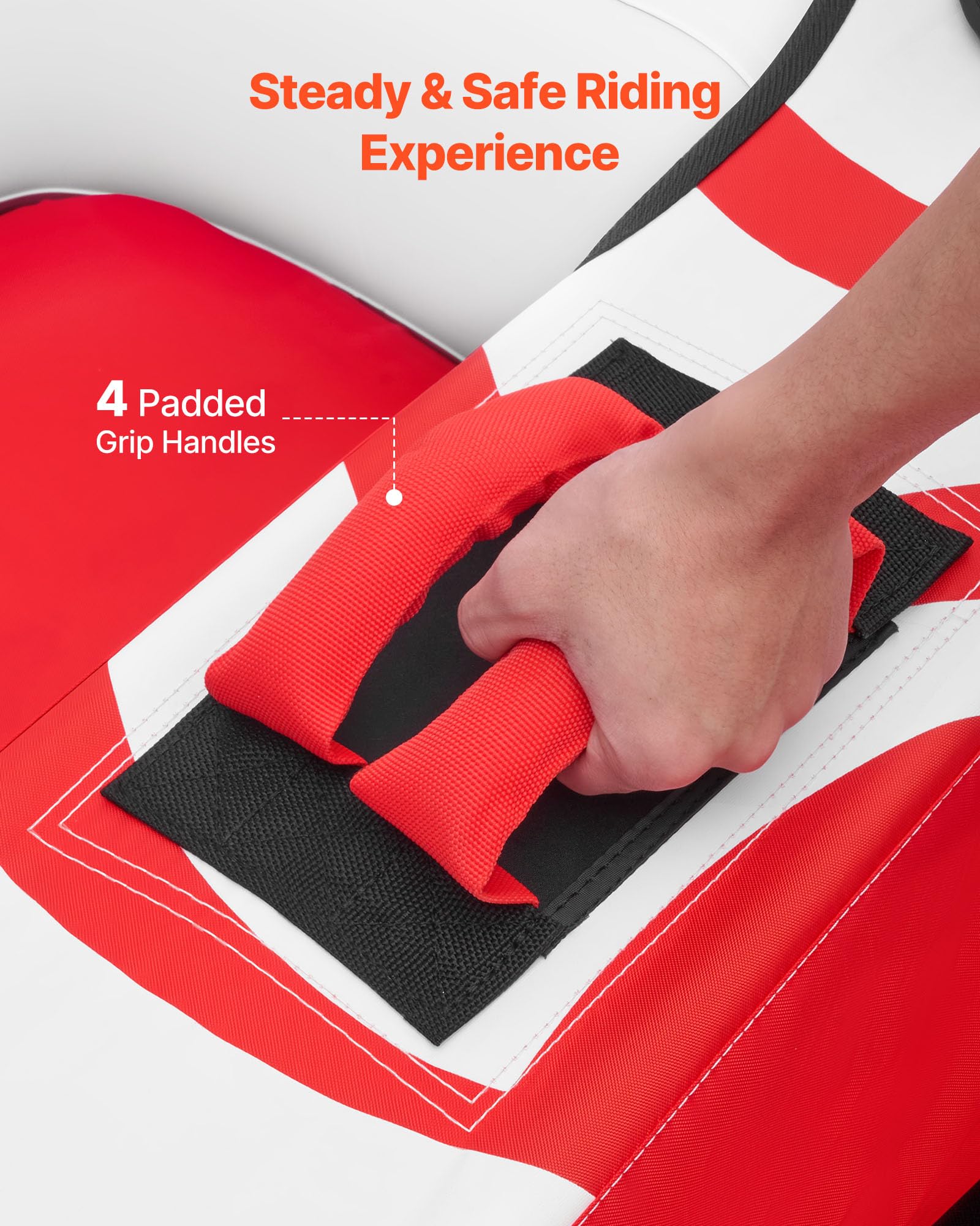 VEVOR Flotador de Arrastre Inflable para Deportes Acuáticos 163 x 160 x 56 cm, 2 Personas, 154 kg, Rojo
