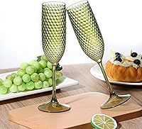 Vista 5 de Copas de champán de plástico, copas de champán irrompibles, copas de vino de diamante reutilizables, copas de vino transparentes para fiestas, copas