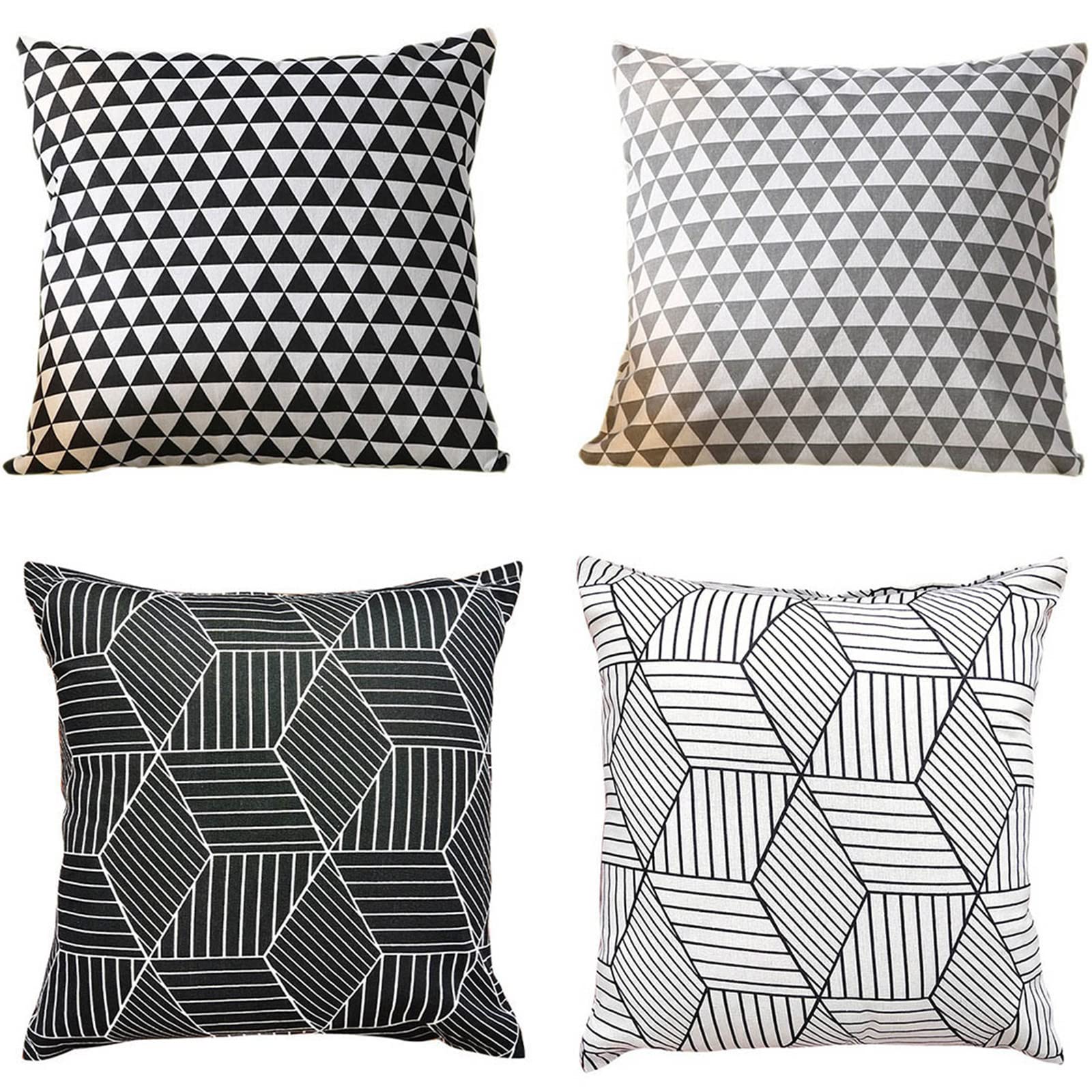 Housses de coussin 65x65cm géométrie pour rénover vos vieux coussins de canapé