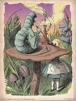 Alice in Wonderland アートパネル onthewall Alice in Wonderland The Caterpillar Vintage Art