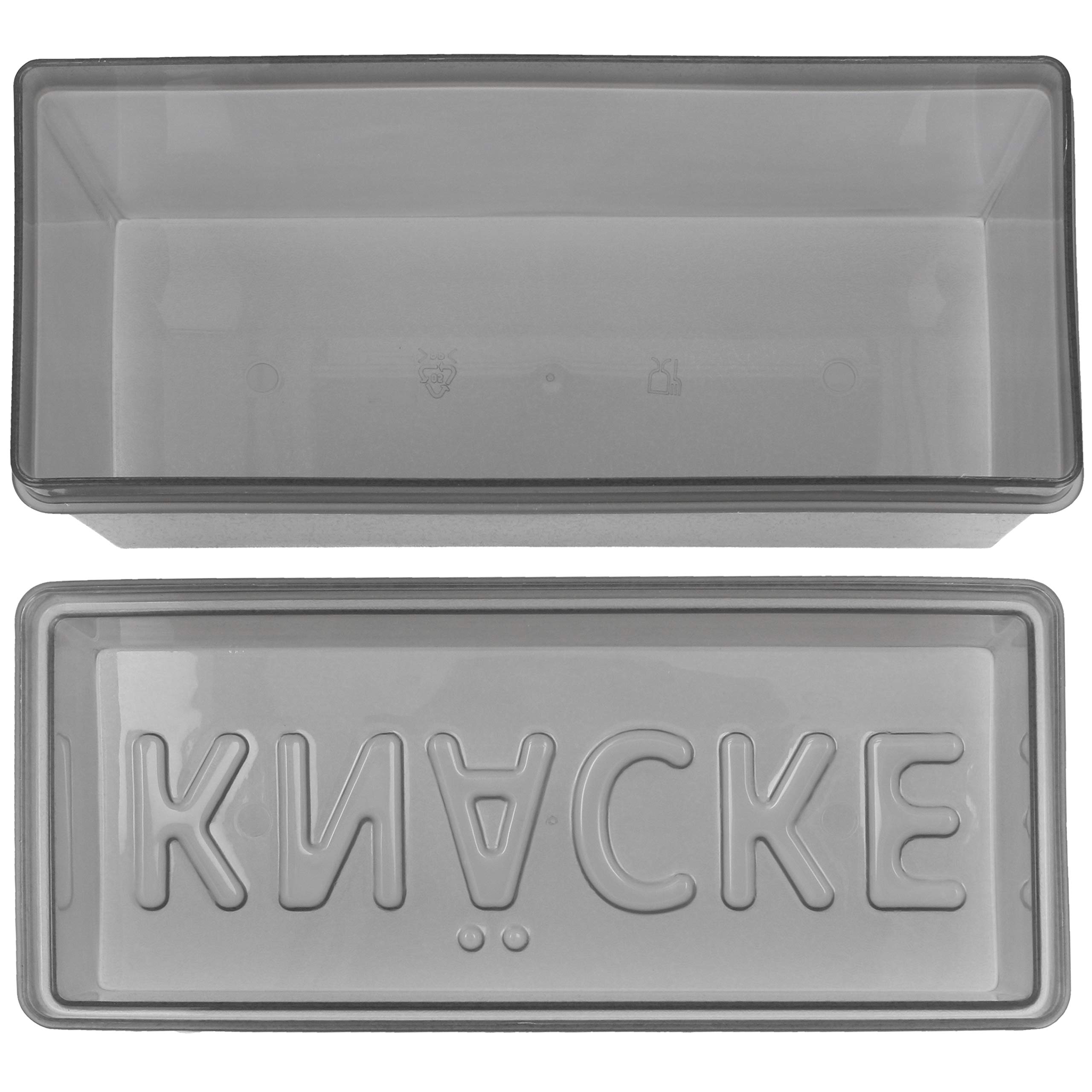 com-four® 2x scatola per pane croccante con coperchio - scatole di conservazione ermetiche da 1,65 litri per la cucina e in viaggio - ca. 20×9×14 cm (2 pezzi - grigio/bianco)