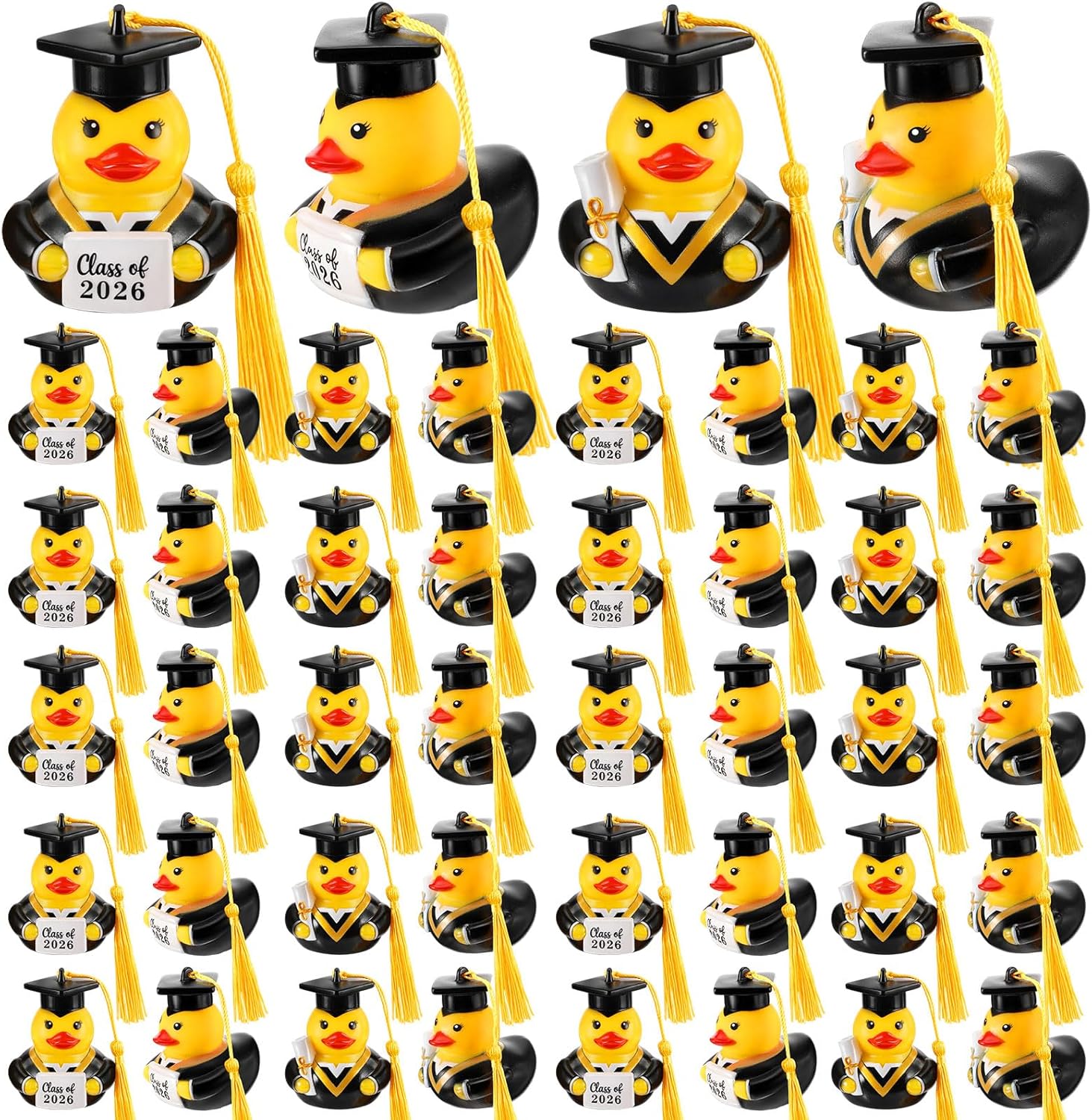 Soulchen 72 Pcs Graduation Rubber Ducks with Grad Caps Bulk Class of 2026 Graduation Decorations Fun Grad Diploma Ducks for Bathtub Swimming Pool Theme Party Favors Celebrations