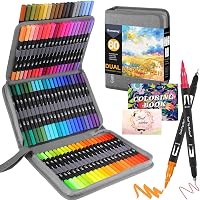 Gunsamg 80 db Dual Brush toll filctoll készlet felnőtteknek színezéshez, vázlatkészítéshez és színezőkönyvvel, képeslapos üdvözlőlaphoz, sze 1