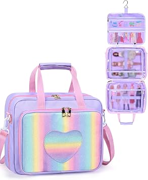 Carrying Case Compatible with 1012 Inch, Large Capacity Storage Organizer Bag with Compartments for Clothes and Accessories, Purple Bag Only