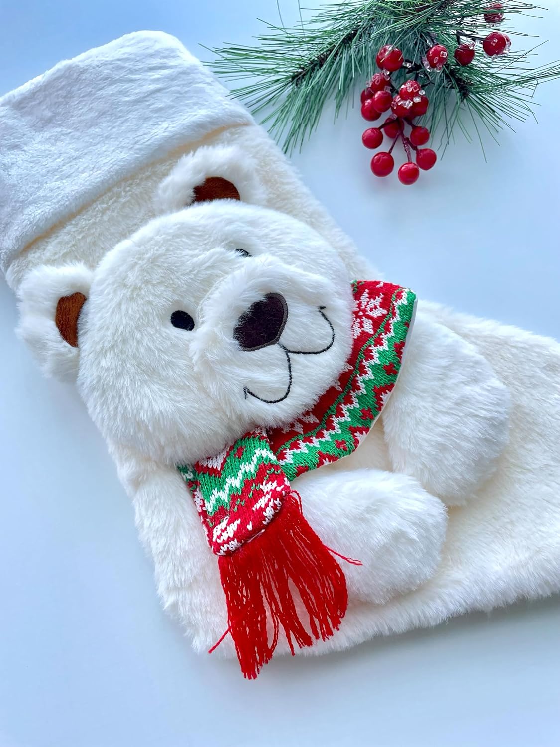 Christmas Stockings 18" Large Stockings, Christmas Decoration Gifts for Kids, Polar Bear, Reindeer, Fox, Penguin (Arty Polar Bear)