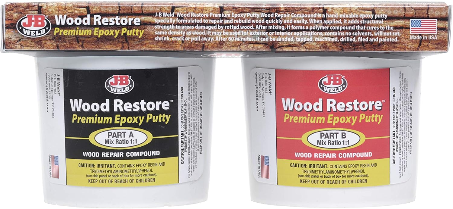 JB Weld 40007 Wood Restore Premium Epoxy Putty Kit 64 oz. Tools & Home Improvement