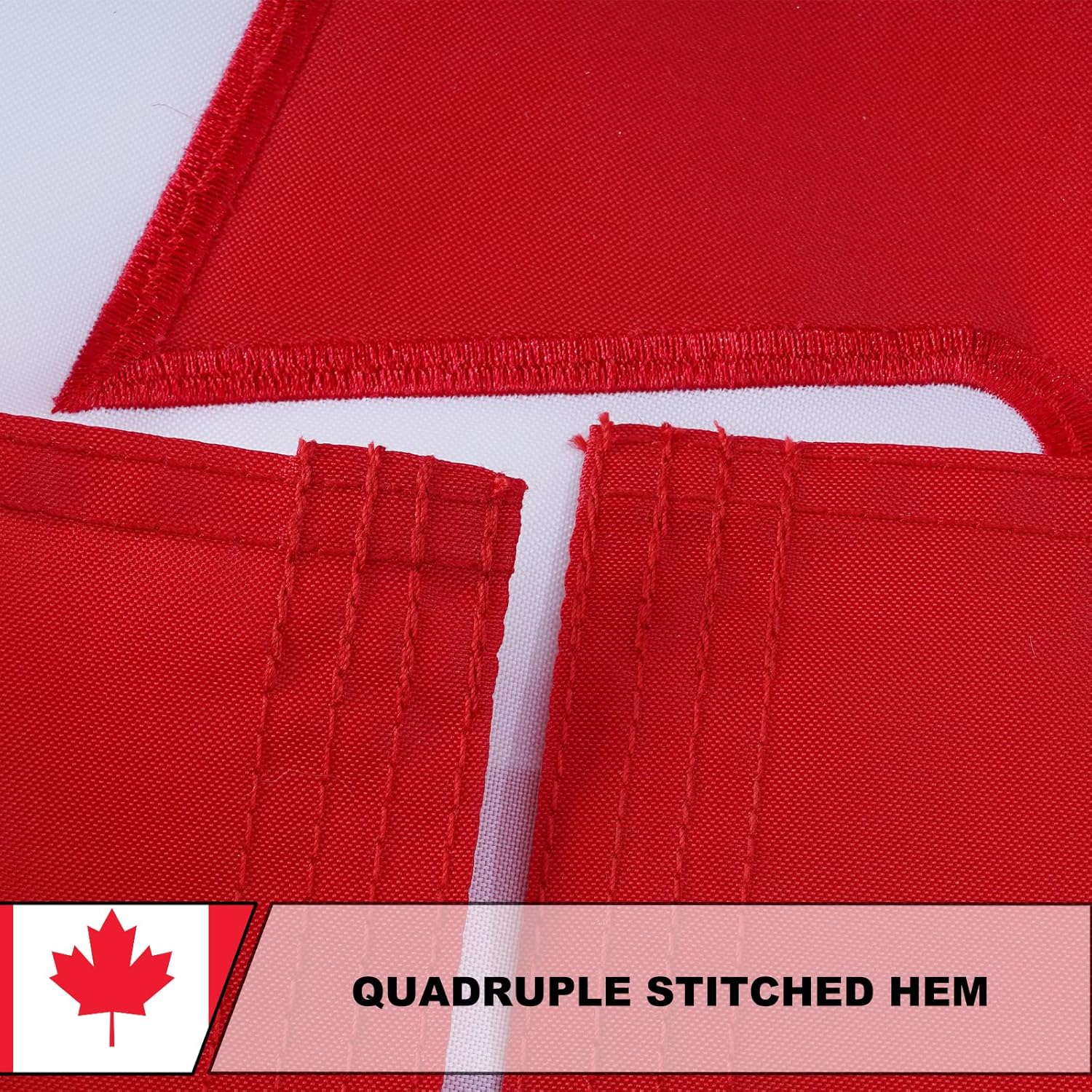 AZCOVER Canada Flag, 12x18 Inch Canadian Boat Flag Outdoor USA, Embroidered Canada Flags with 2 Brass Grommets, Heavy Duty Polyester Canadian National Flags Small - Image 4