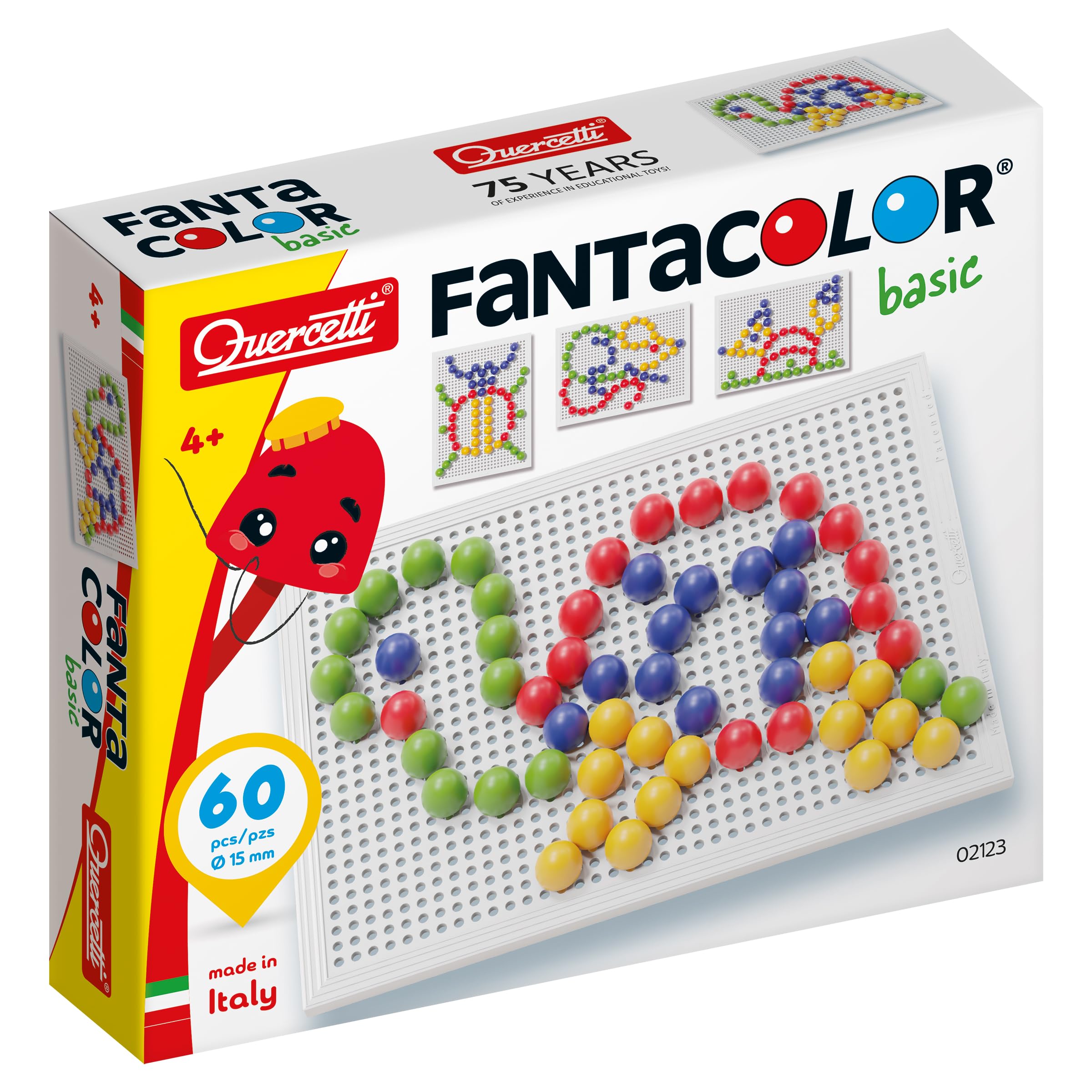 Quercetti - 2123 FC Basic Diameter pegs 15 - Kids' Mosaic Kits
