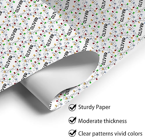 Miniatura 8 de YESCUSTOM Papel de regalo personalizado con nombre, rollos de papel de regalo de Navidad personalizados de 58 x 23 pulgadas, envoltura de regalo de