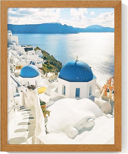 Miniatura 39 de Axeman Marco para póster de 18 x 24 pulgadas con paspartú para 16 x 20 pulgadas, marco de fotos de madera maciza de roble con vidrio templado, marco