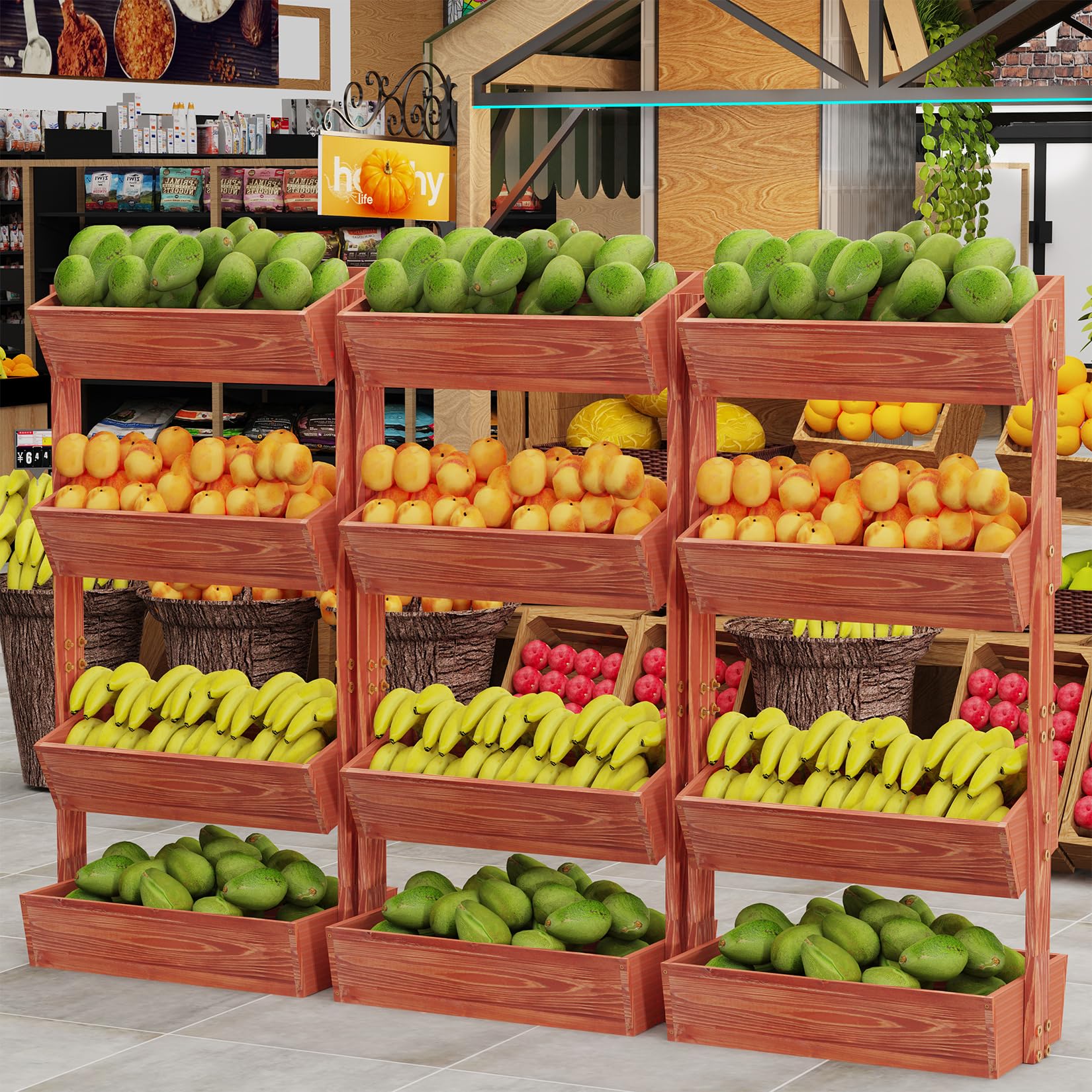 unho Jardinera Vertical de Madera: Huerto Urbano Ajustable Estantería Macetas para Flores Verduras Hierbas para Terraza Balcón y Jardín 140 x 65 x 26cm