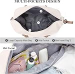Sport Travel Duffle Bag Gym Tote Bag for Women Weekender Carry on Bags for Airplane Ladies Beach Overnight Waterproof Hospital Luggage Bag with Wet Pocket Lightweight Version,G7- Beige Brown