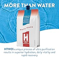 Vista 3 de HTWO Agua de hidrógeno molecular premium, sabor a melocotón blanco, sin azúcar, paquete de 12 unidades de 16.9 onzas, bebida deportiva energética