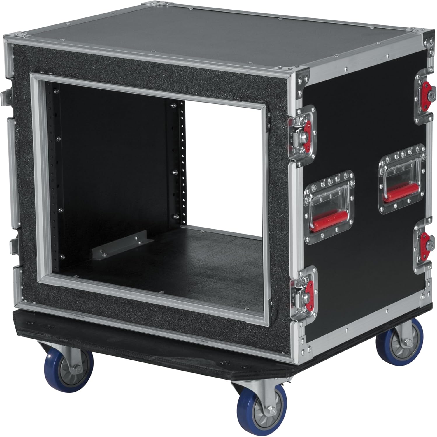 Gator Cases G-TOUR Road Ready Shock Rack Case with Heavy Duty Casters and Tour Grade Hardware; 17" Rackable Depth, 8U (G-TOUR SHK8 CAS)
