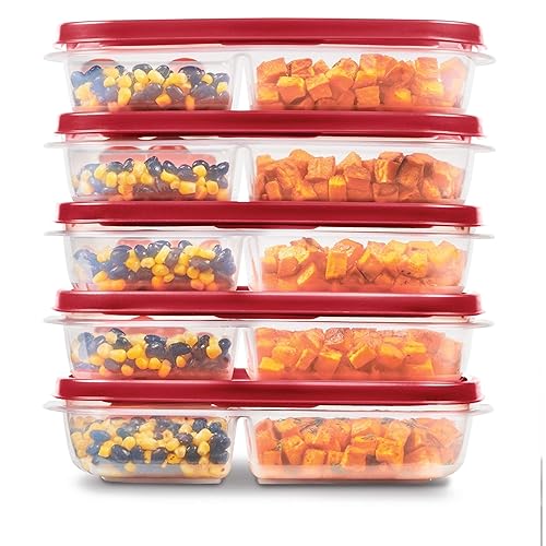 Rubbermaid EasyFindLids Meal Prep Containers 5.1 Cup Red