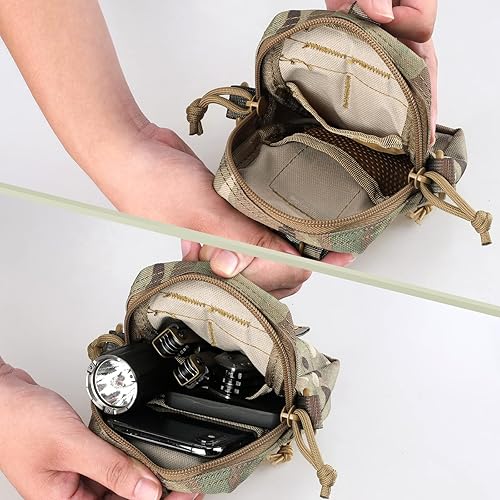 Miniatura 6 de WYNEX Molle EDC - Riñonera táctica, organizador de botella de agua, ajustable, pequeña, compacta, bolsa de herramientas con correa para el hombro