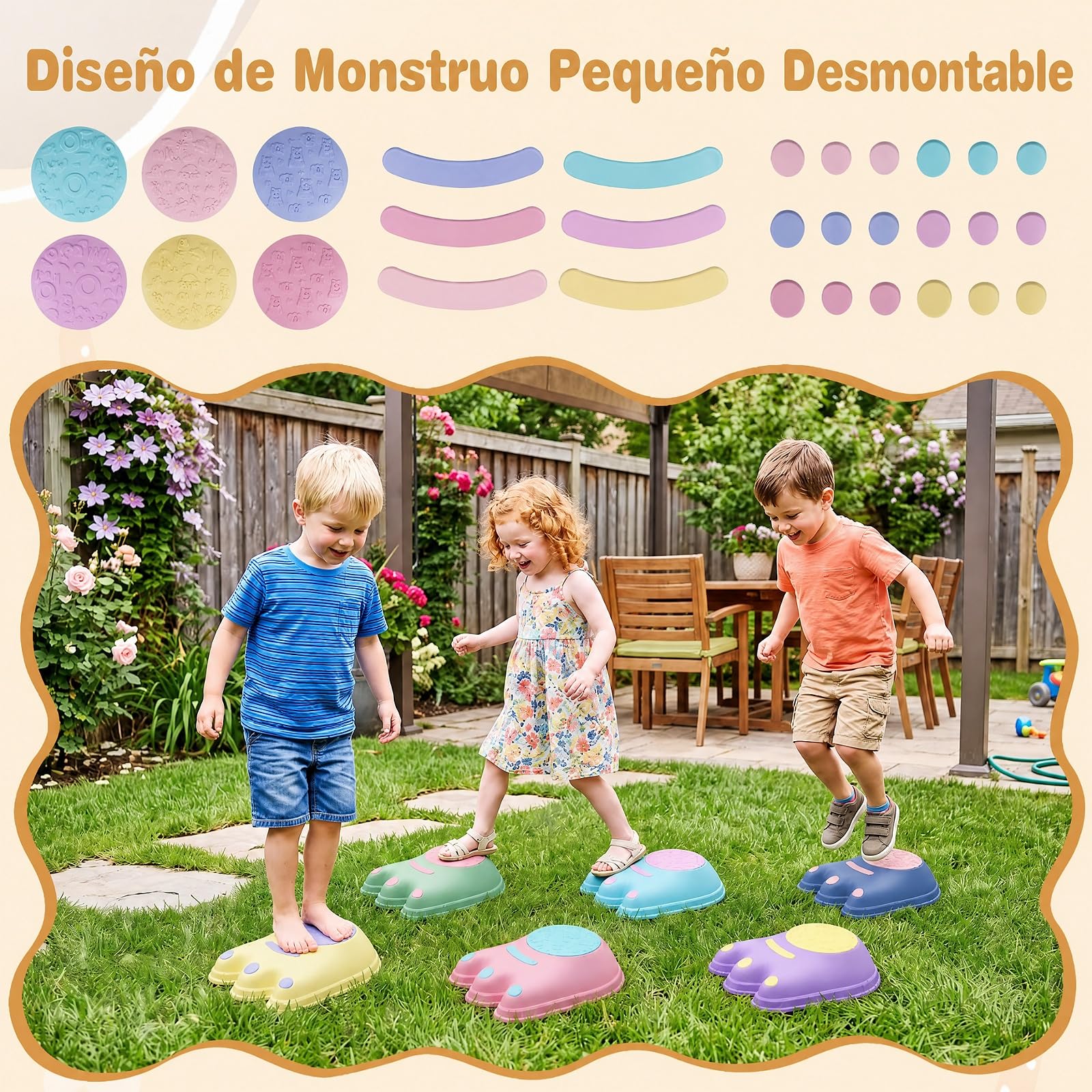COSTWAY 6 Piedras de Equilibrio para Niños, Apilables y Antideslizantes